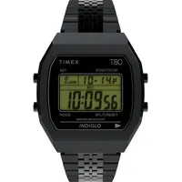 Timex Herren-Armbanduhr Timex 80 TW2W91600, 36 mm, schwarzes Edelstahlband,