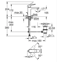 Grohe quickfix Waschtischarmatur Dice M verchromt