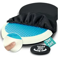 Eloneo 2x Drehkissen für Autositz mit Gel, Einstiegshilfe/Ausstiegshilfe, inkl.