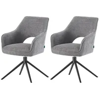 Dubi möbel Esszimmerstuhl, Grau, Textil, 57x87x63 cm, Esszimmer, Stühle,