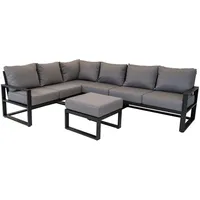 Lesli Living Dining-Eck-Lounge-Set "Tormenta Negro" 285x205cm