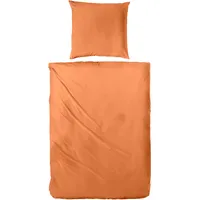 Primera Satin-Bettwäsche Falsches Uni Orange 155 x 220 cm