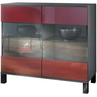 Vladon Kommode, Bordeaux, Holzwerkstoff, 92.5x84.5x35 cm, Wohnzimmer, Kommoden &