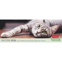 Harenberg Katzen Premium-Tischplaner 2026 - Der literarische Wochenkalender mit