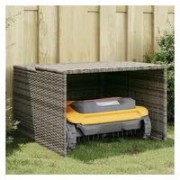 VidaXL Mähroboter-Garage Grau 86x90x52/57 cm Poly Rattan