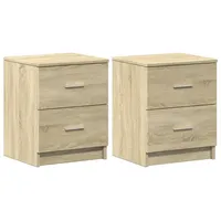 VidaXL Nachttische 2 Stk. mit 2 Schubladen Sonoma-Eiche 40x36x50