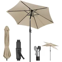 Sekey 220 cm Sonnenschirm mit Kurbel und Auto Kippen,Marktschirm