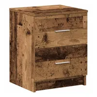 VidaXL Nachttisch mit 2 Schubladen Altholz-Optik 40x36x50 cm