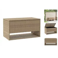 VidaXL Outdoor-Kissenbox Beige 100x55x55,5 cm Poly Rattan