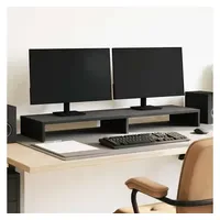 VidaXL Monitorständer Schwarz Eichen-Optik 100x27x10 cm Holzwerkstoff