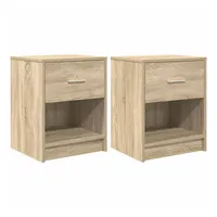 VidaXL Nachttische 2 Stk. mit Schublade Sonoma-Eiche 40x34x50 cm