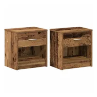 VidaXL Nachttische 2 Stk. mit Schublade Altholz-Optik 39x28x41 cm