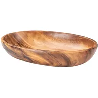 Levandeo Ovale Schale aus Holz 30cm Holzschale Schüssel Akazie