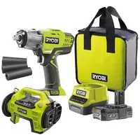 RYOBI Reifenwechsel-Set, Akku-Schlagschrauber, Akku Kompressor, Reifenwechsel