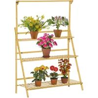 Outsunny Blumentreppe aus Holz 40x143x100 cm Wohnzimmer, Wohnzimmertische, Blumenständer