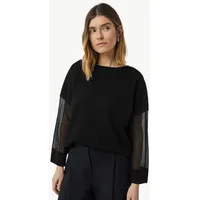 Comma, Comma Leichter Strickpullover im Relaxed Fit mit transparenten