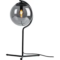 GLOBO Tischleuchte Beistelllampe Schlafzimmerlampe Glas Tischlampe Wohnzimmerleuchte, Metall schwarz