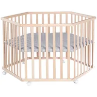 Roba Laufgitter Natur, Sechseckig, 118.5x72.5x103.5 cm, Babymöbel, Laufstall Baby