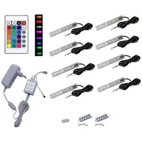 QLS LED RGB 8 Set Glasbodenbeleuchtung Lichtleiste 12V Fernbedienung