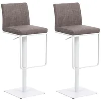 CLP 2er Set Barhocker Panama Stoff grau/weiß