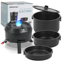 Enfrifam Campingkocher Set mit Topf und Pfannen, 2 in1