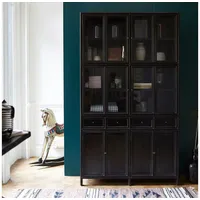 Tikamoon Buffet Geschirrschrank aus Mahagoni 120 cm hoch schwarz