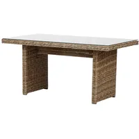 VCM ebuy24 Gram Gartentisch 142x76 cm mit Glasplatte Natur