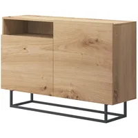 Feldmann-Wohnen Sideboard Eiche Schwarz, Holz, 2 Fächer, Rechteckig, 120x80x37
