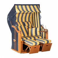 SonnenPartner Strandkorb Rustikal 250 PLUS PVC-KS blau, Nord. Fichte
