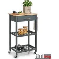 Hti-Living Küchenrollwagen MDF/Bambus
