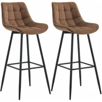CLP 2er Set Barhocker Dartford braun/Samt