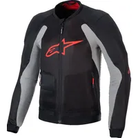 Alpinestars Troop-Air, Textiljacke - Schwarz/Hellgrau/Hellrot - XL