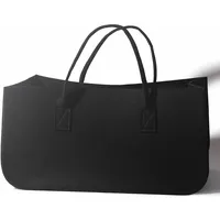 Tradista Filztaschen schwarz Kaminholztasche Filzkorb Kaminholztasche