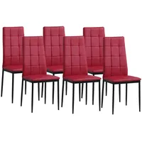 Albatros Esszimmerstühle RIMINI 6er Set, Rot - Edles Italienisches