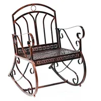 Outsunny Schaukelstuhl - 61Lx79Wx90Hcm - Bronze, Metall, 79x90x61 cm,