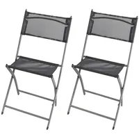 Mojawo 2er Garten Klappstuhl Gartenstuhl Campingstuhl Klappbar Anthrazit -