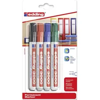 Edding 3000 Permanentmarker - schwarz, rot, blau, grün -