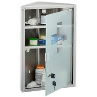 Relaxdays Medizinschrank mit Glastür Silber,Transparent
