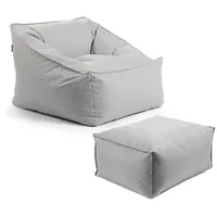 Mokebo Sitzsack, Grau, Textil, 73x60x138 cm, Oeko-Tex®, Gartenmöbel, Gartenstühle,