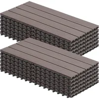 Woltu wpc Terrassenfliesen Terrassendielen Holz-Optik 30x60cm, Fliese Bodenfliese Klickfliese