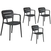 LC Garden »Veti« Stapelstuhl 52,5x53x79cm Gartenstuhl Bistrostuhl anthrazit Stapelstühle
