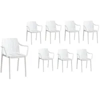 LC Garden »Vina« 8er Set) Gartenstühle weiß Stapelstühle Bistrostühle