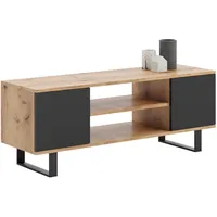 Raumhirsch furniture Lowboard, Eiche, Schwarz, Holzwerkstoff, 40x49x135 cm, Wohnzimmer,