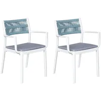 LC Garden Vona 2er Set Stapelstuhl 52,5x60x80cm weiß/blau Gartenstuhl