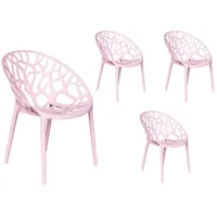LC Garden Vomo Gartenstuhl Terassenstuhl Bistrostuhl Kunststoffstuhl Rosa Stapelstühle