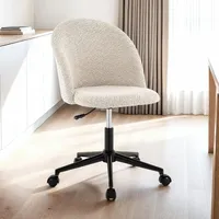 Idimex Bürodrehstuhl BONTHE höhenverstellbar mit Bouclé Stoffbezug, beige -