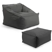 Mokebo mokebo® Sitzsack, Schwarz, Textil, 73x60x138 cm, Oeko-Tex®, Gartenmöbel,