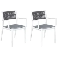 LC Garden Vona 2er Set Stapelstuhl 52,5x60x80cm weiß/anthrazit Gartenstuhl