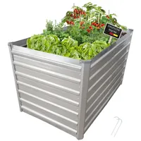 NATIV Hochbeet Metall eckig 160x77x77cm, silber, Gartenbeet, Pflanzbeet, Kräuterbeet