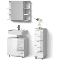 Livinity® Eisak 3-tlg. Weiß Hochglanz